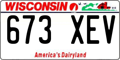 WI license plate 673XEV