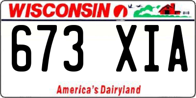 WI license plate 673XIA
