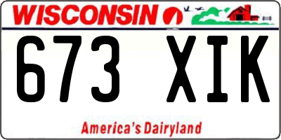 WI license plate 673XIK