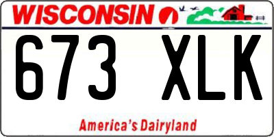 WI license plate 673XLK