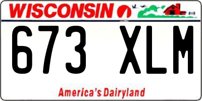 WI license plate 673XLM