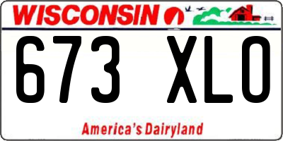 WI license plate 673XLO