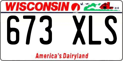 WI license plate 673XLS