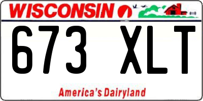 WI license plate 673XLT