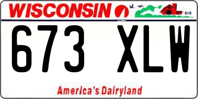 WI license plate 673XLW