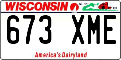 WI license plate 673XME