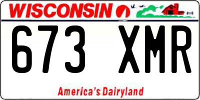 WI license plate 673XMR