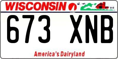 WI license plate 673XNB