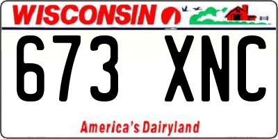 WI license plate 673XNC