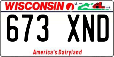 WI license plate 673XND