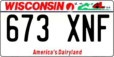 WI license plate 673XNF