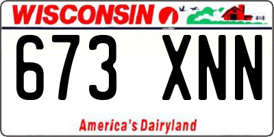 WI license plate 673XNN