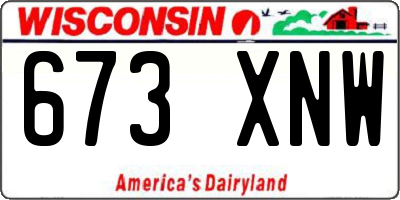 WI license plate 673XNW