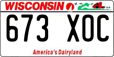 WI license plate 673XOC