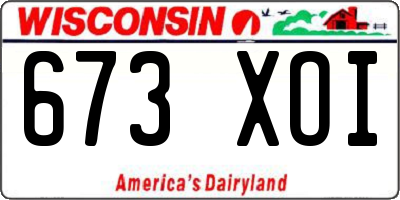 WI license plate 673XOI