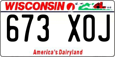 WI license plate 673XOJ