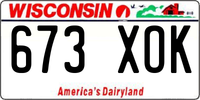 WI license plate 673XOK