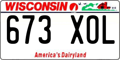 WI license plate 673XOL