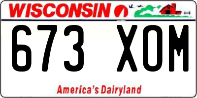 WI license plate 673XOM