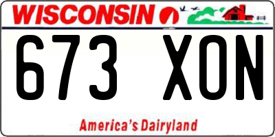 WI license plate 673XON