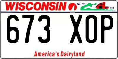 WI license plate 673XOP