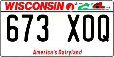 WI license plate 673XOQ