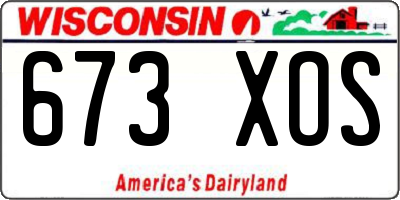 WI license plate 673XOS
