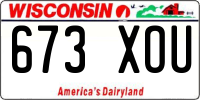 WI license plate 673XOU