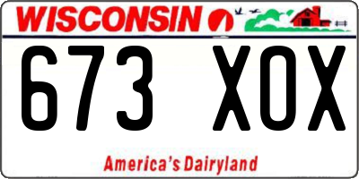 WI license plate 673XOX