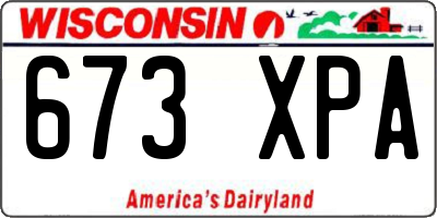 WI license plate 673XPA