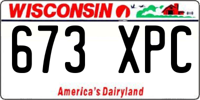 WI license plate 673XPC
