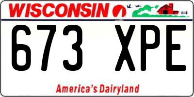 WI license plate 673XPE