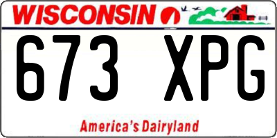WI license plate 673XPG