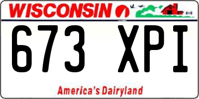 WI license plate 673XPI