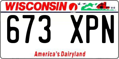WI license plate 673XPN