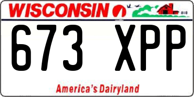 WI license plate 673XPP