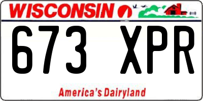 WI license plate 673XPR