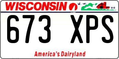 WI license plate 673XPS