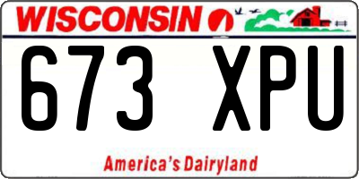 WI license plate 673XPU
