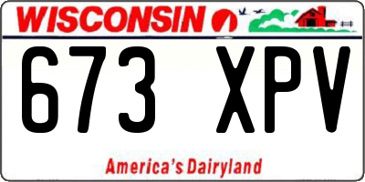 WI license plate 673XPV