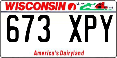 WI license plate 673XPY