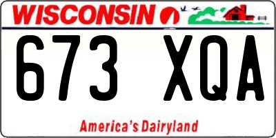 WI license plate 673XQA