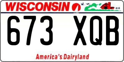 WI license plate 673XQB