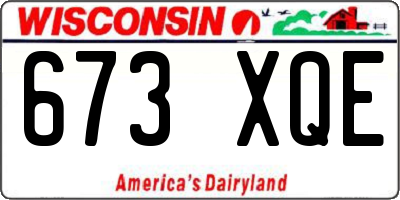 WI license plate 673XQE