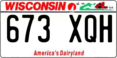 WI license plate 673XQH