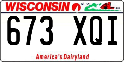 WI license plate 673XQI