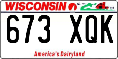 WI license plate 673XQK