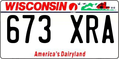 WI license plate 673XRA