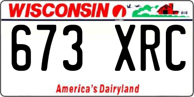 WI license plate 673XRC