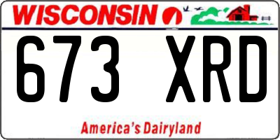 WI license plate 673XRD